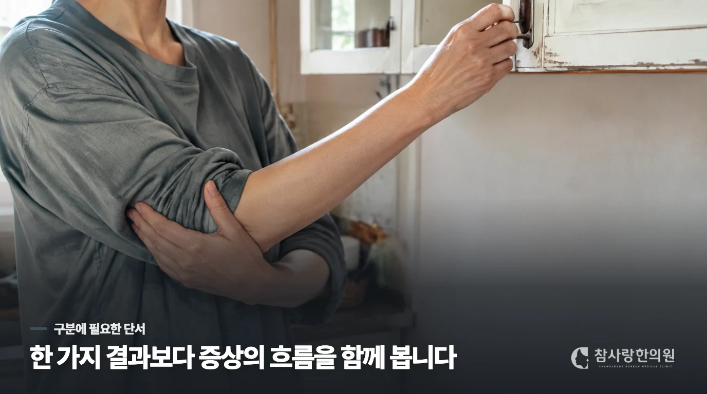 손목을 접고 잔 뒤 잠깐 아픈 밤