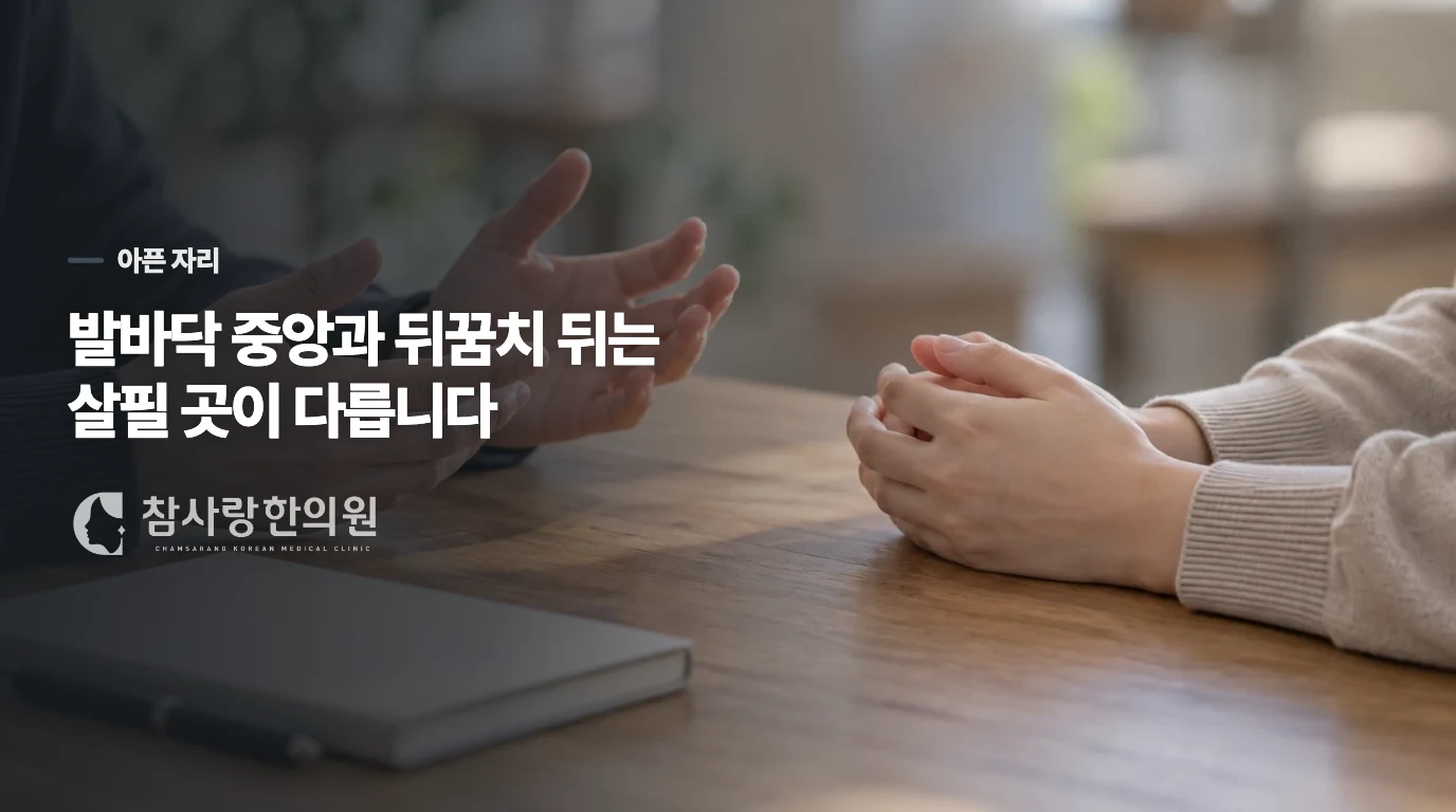 어느 자리가 아픈지에 따라 다시 볼 것이 달라집니다