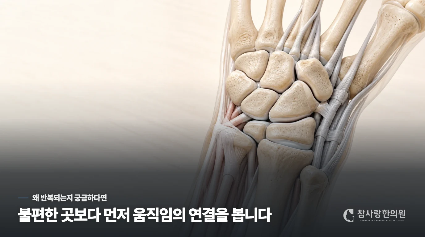 겨울만 되면 손목이 꽁꽁 얼어붙은 것처럼 뻣뻣하고 욱신거리는데 왜 이럴까요?