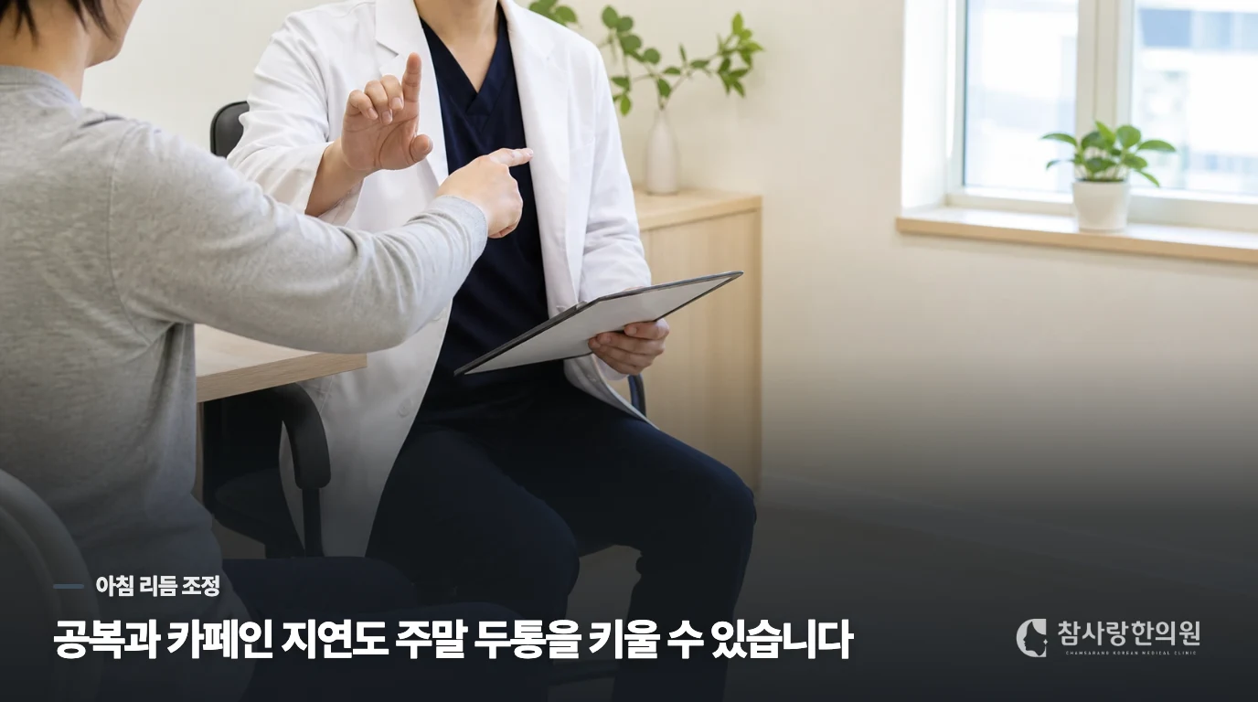 주말 아침 두통을 줄이려면 무엇을 바꿀까요