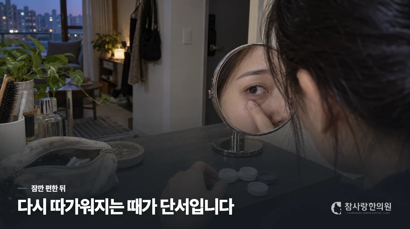 인공눈물을 넣은 뒤, 언제 다시 따가워지나요?