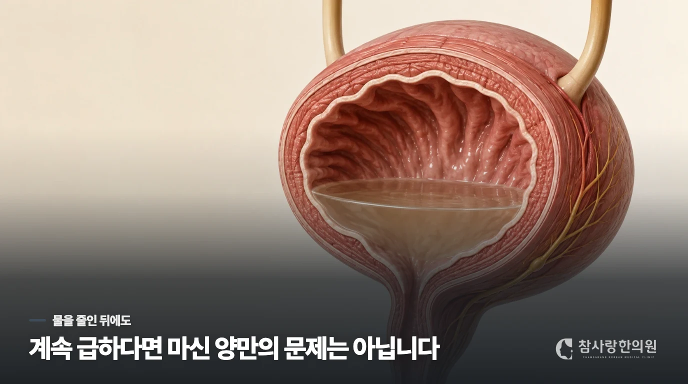 물을 줄였는데도 자꾸 급하다면