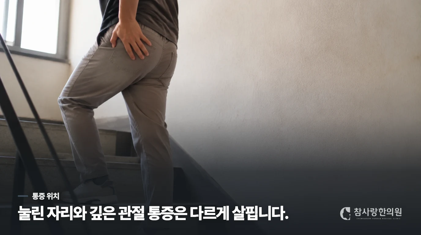 밤에 누울 때 아픈 자리가 고관절 바깥쪽이라면