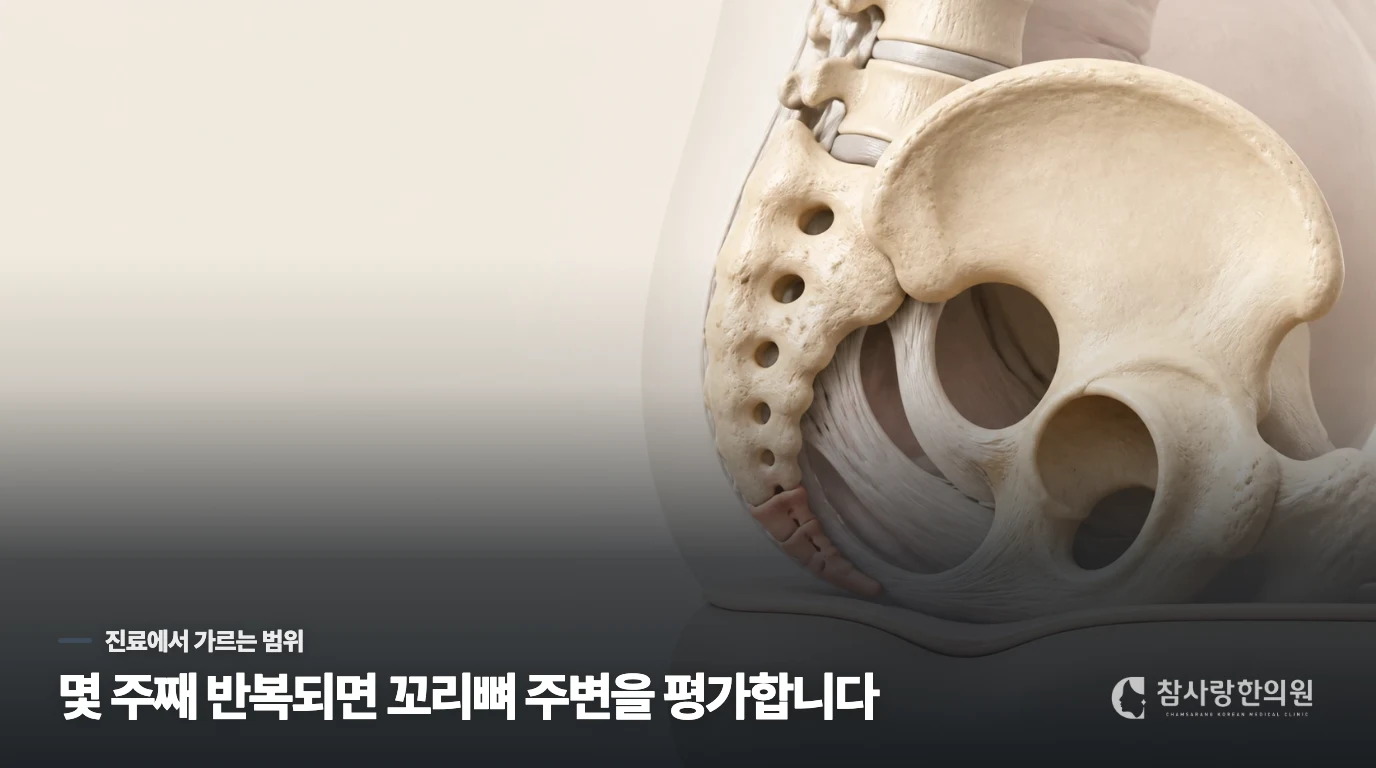 외상 없이 반복되거나 일상을 방해하는 꼬리뼈 통증은 언제 진료받을까요?