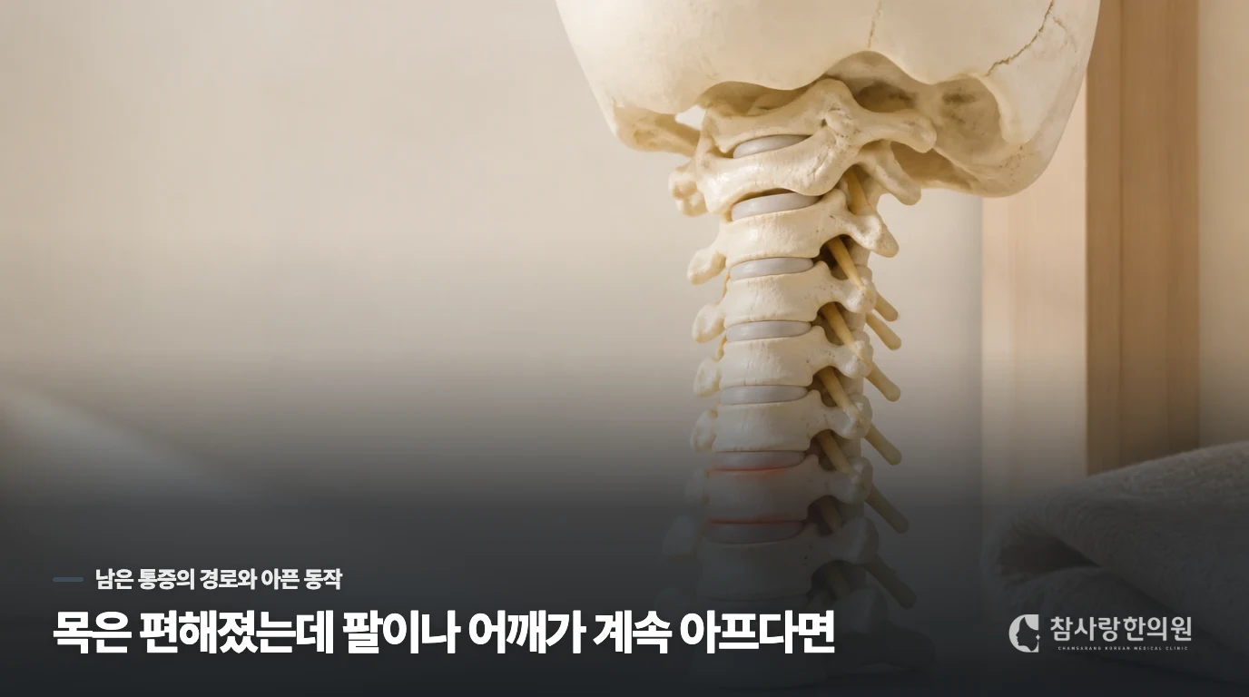 목은 편해졌는데 팔이나 어깨가 계속 아프다면
